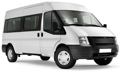 White minibus
